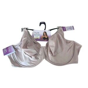 Fruit of the Loom Unlined Underwire Bra Women 46DDD Rose Shadow Silky Smooth New